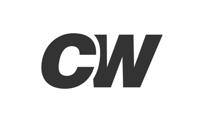 CW Techno Editable Font Logo For Corporate Branding. Bold, Futuristic Design With Unique Typographic Ideas. Minimal Custom Type And Dynamic Letter