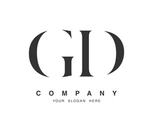 GD logo design. Initial letter g and d serif font style. Creative classic company name typography. Trendy logotype or identity.
