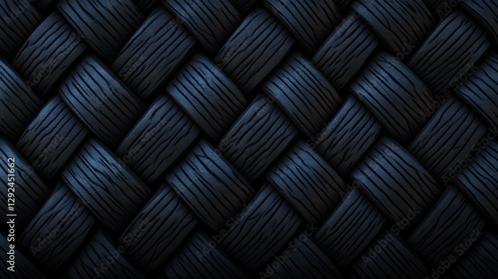 Poster dark woven texture background with striking interlaced design and intricate patterns for creative pr