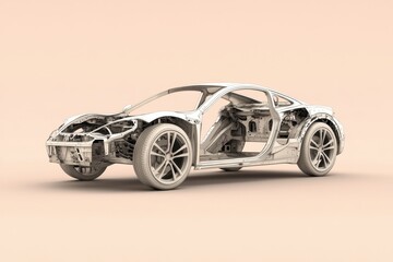 A Contemporary Sports Car Depicted In A Minimalistic Framework