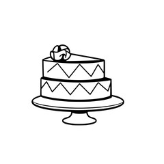 Two-tiered cake with a floral top.