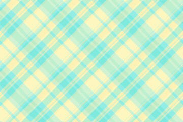Vivid check plaid textile, symmetry pattern background fabric. Platform tartan seamless texture vector in light and teal colors.