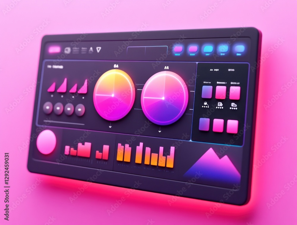 Aufkleber photo editing application interface with color wheel and sliders in modern minimal design
