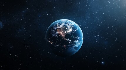 Fototapeta premium Earth globe in starry space, symbolizing unity and infinite possibilities. 