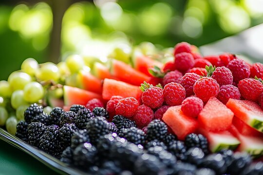A vibrant background filled with fresh and healthy fruits