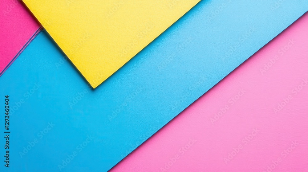 Poster colorful overlapping squares in abstract composition