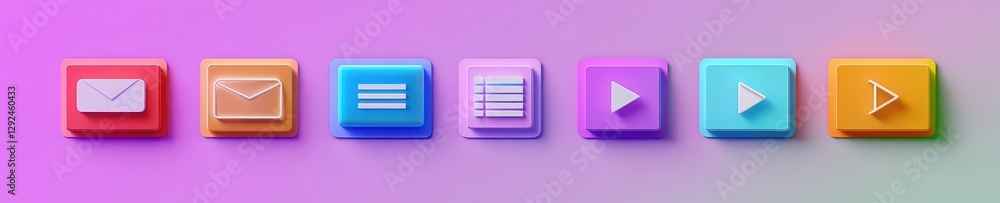 Aufkleber vibrant 3d file format icons set for web and graphic design
