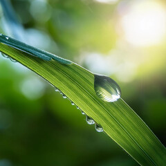 Close-Up of a Water Drop on a Leaf