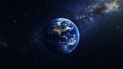 Obraz premium Earth globe in starry space, symbolizing unity and infinite possibilities. 