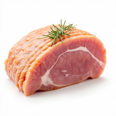 Close-Up of Raw Pork Cutlet on a White Background. Generative AI