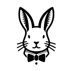 Gentleman Rabbit in Black and White: a Minimalist and Detailed Illustration