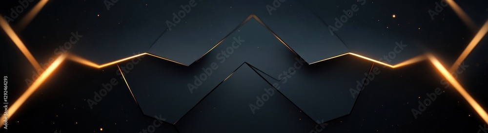 Aufkleber abstract black and gold geometric design with sharp shapes and ambient lighting