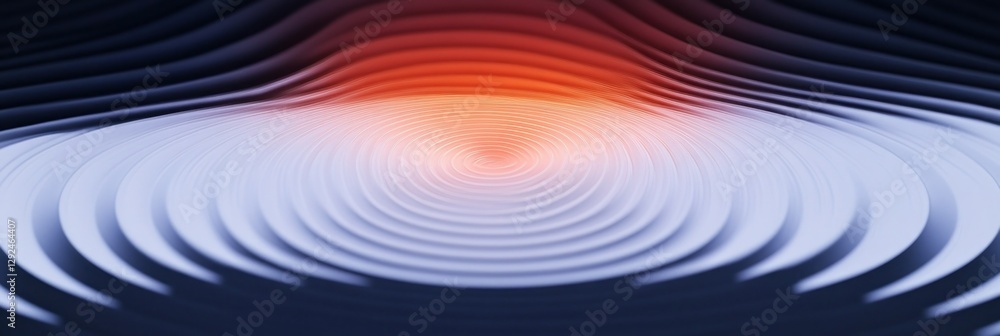 Poster minimalist 3d concentric circles ambient light with gentle gradients elegant design