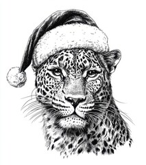 Christmas Leopard Portrait