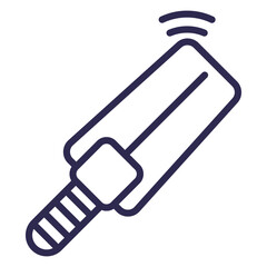 metal detector line icon on white © nexusby