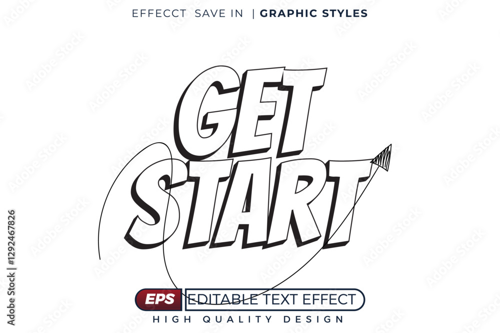 Poster editable 3d text effect get start