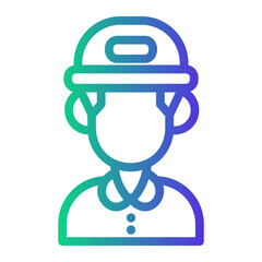 delivery courier Line Gradient Icon