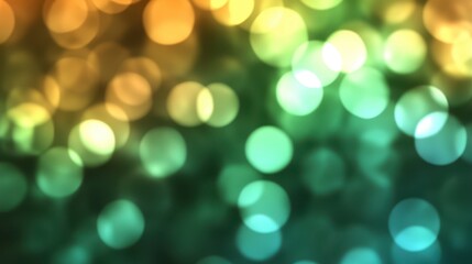 Abstract Blurred Bokeh Lights Background Teal Green Yellow Orange
