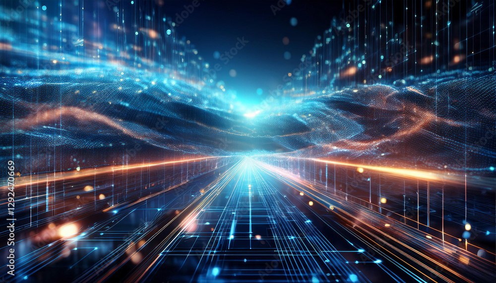 Poster abstract data background with artificial intelligence