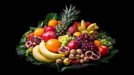 Colorful Fruit Still Life with Dark Background