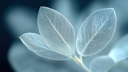 Obraz premium Translucent leaves, macro shot, studio, blurred background, nature design