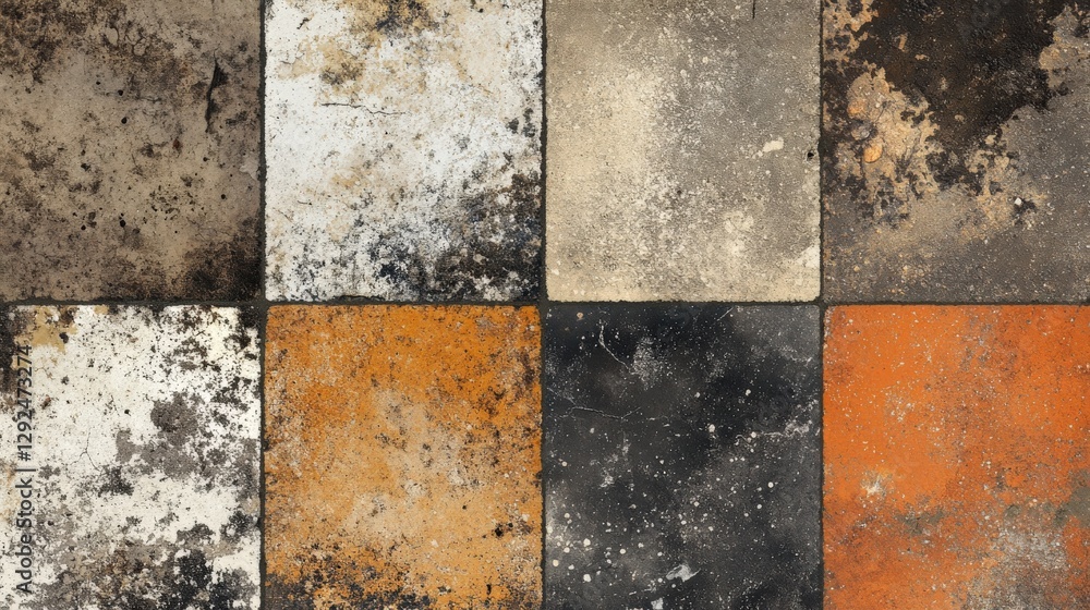 Poster a close-up view of textured tiles showcasing various colors and patterns for design inspiration