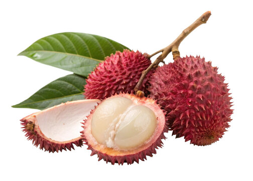 Pulasan ( Looks like rambutan but has a thicker skin and sweeter taste) isolated on white background