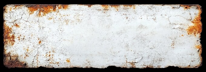 Rustic Aged White Metal Texture with Rust Distressed Background and Vintage Details