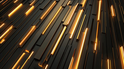 Obraz premium Dynamic black textured background with glowing orange lines creating depth and movement. Perfect for modern design projects