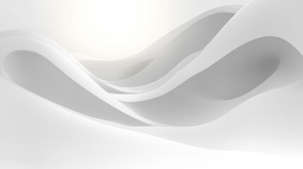 Fototapeta premium Dynamic Wavy Curves Smooth White Background with Elegant Light Grey Geometric Design and Soft Lines