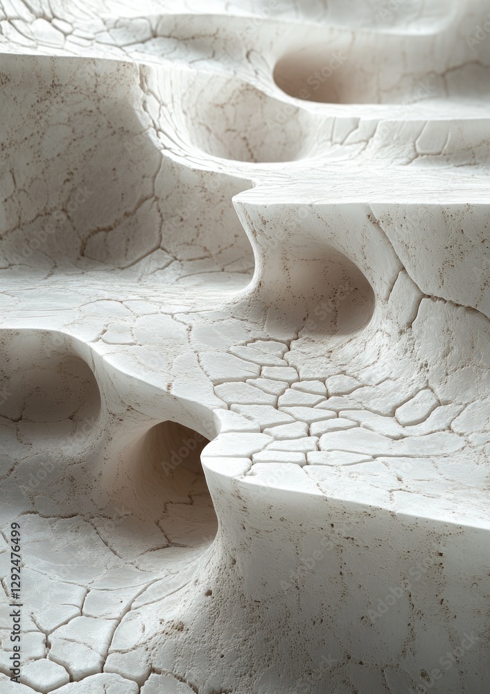 Poster abstract close-up of textured white surface with soft lighting and minimalist style