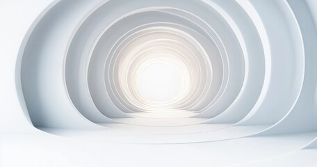 Obraz premium Minimal Abstract White Circles Soft Gradient Design Elegant Background for Business Technology Presentation