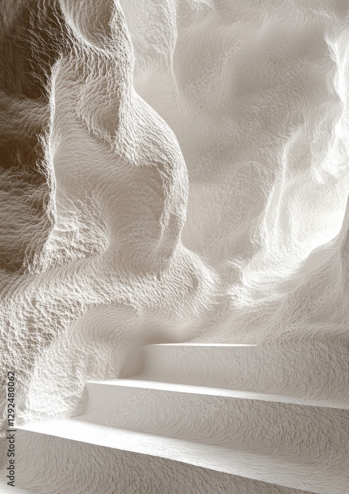 Poster abstract textured white surface with soft lighting and negative space
