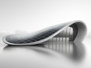 Futuristic Flexible Solar Panel Design with Glossy Surface and Dynamic Curves