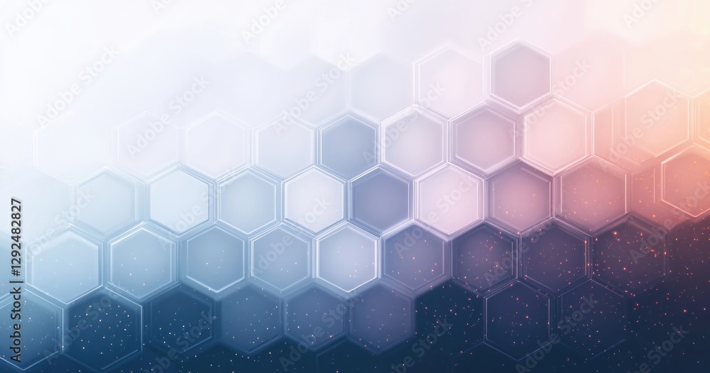 Poster minimalist overlapping hexagons soft pastel colors abstract background
