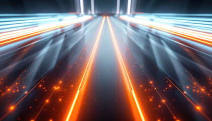 Abstract Futuristic Light Trails Speed and Technology Background