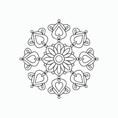 Easy Floral Mandala Coloring Page for Mindfulness & Relaxation