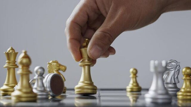 chess board game for ideas and competition and strategy, business success concept	
