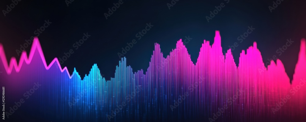 Aufkleber abstract sound wave visuals in vibrant colors representing audio dynamics and frequency.