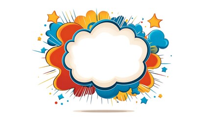 Vibrant Comic Book Speech Bubble Illustration: Colorful Explosion Effect Design AI Generated