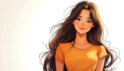 Smiling girl with long hair