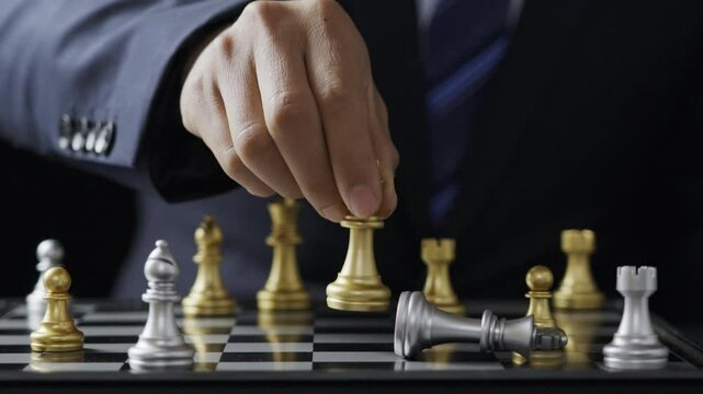 chess board game for ideas and competition and strategy, business success concept	
