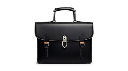 Classic Black Leather Briefcase: Product Photography AI Generated