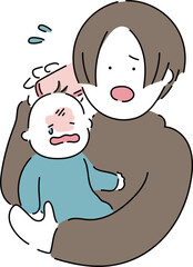 色々なお母さんと赤ちゃん「大変だ！」_クール