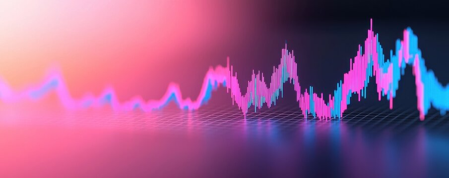 Vibrant digital soundwave illustration with dynamic color variation.