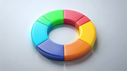 Obraz premium Circular percentage chart with colorful segments showing data visualization progress, data, visualization