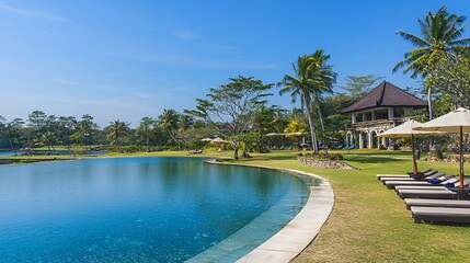Luxury Tropical Resort Poolside Relaxation