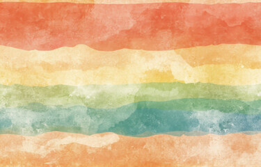Dreamy rainbow gradient wallpaper with smooth watercolor texture, featuring vibrant orange, yellow, green, and blue stripes that evoke sense of calm and creativity