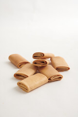 Chinese Egg Roll Pastry – Festive Nanyang Snack, isolated on white background
