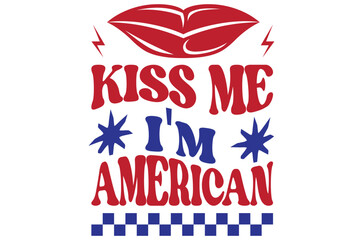 Fourth of July Independence Day Vector illustration, 4th of July greeting in United States national flag colors and hand lettering text Happy, America, USA Flag, USA Holiday, Patriotic, Cut File